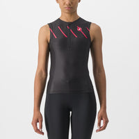 FREE 2 W TRI SINGLET   DÉBARDEUR 2 W TRI GRATUIT Couleur: NOIR/HIBISCUS  | 8622095-181