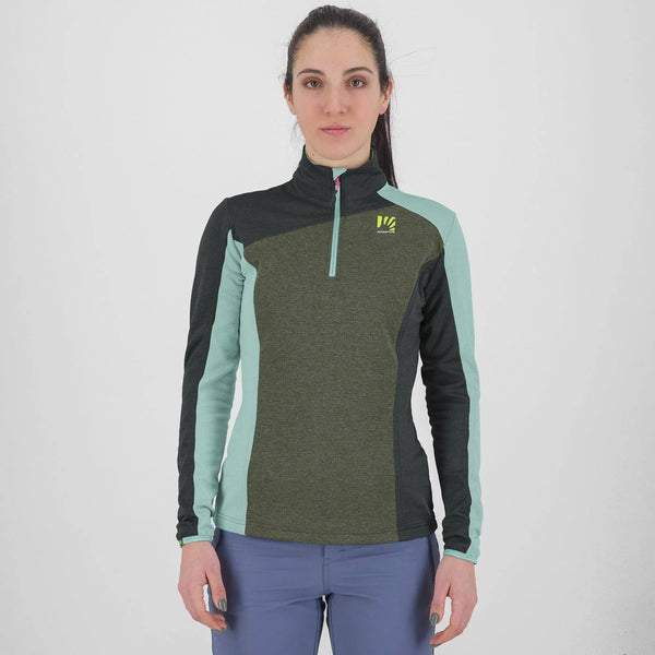 FEDERA HALF-ZIP W FLEECE  THYME/BLACK SAND/AQUA SKY | 2532022-024    2024-25