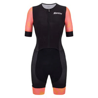 Combinaison de triathlon manche courte LEAF - Femme  COULEUR — Noir  2025