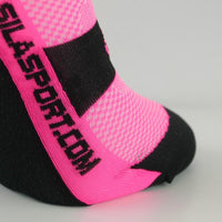 CHAUSETTES SOCQUETTES TECHNICS SILA - ROSE FLUO / NOIR 1184 A-SOCQUETTES SILA SPORT 