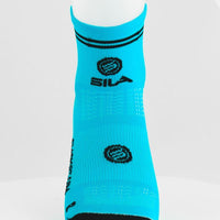 CHAUSSETTES RACING SILA - Courtes BLEU CYAN / NOIR Référence 2591 A-CHAUSSETTES SILA SPORTS 