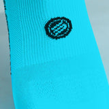 CHAUSSETTES RACING SILA - Courtes BLEU CYAN / NOIR Référence 2591 A-CHAUSSETTES SILA SPORTS 