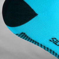 CHAUSSETTES RACING SILA - Courtes BLEU CYAN / NOIR Référence 2591 A-CHAUSSETTES SILA SPORTS 