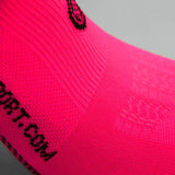 CHAUSSETTES RACING SILA - Courtes ROSE FLUO / NOIR Référence 2588 A-CHAUSSETTES SILA SPORTS 