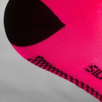 CHAUSSETTES RACING SILA - Courtes ROSE FLUO / NOIR Référence 2588 A-CHAUSSETTES SILA SPORTS 