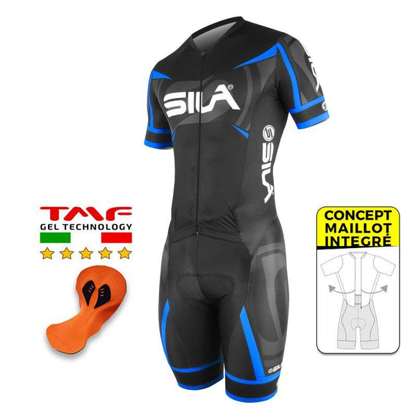 COMBINAISON CYCLISME SILA TEAM PRO R-GIRO - BLEU V-COMBINAISON SILA SPORTS 