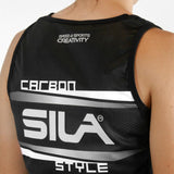 DÉBARDEUR RUNNING FEMME - SILA CARBON STYLE 2 - BLANC 1713 T-DÉBARDEUR SILA SPORT 