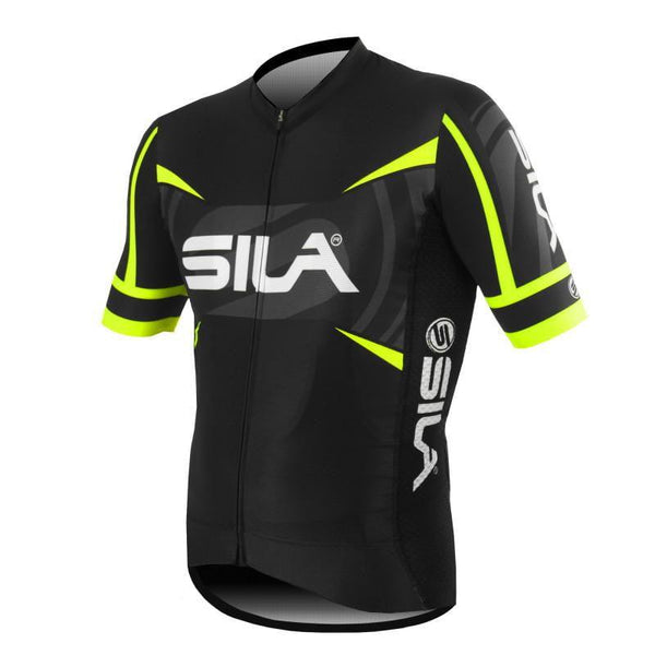 MAILLOT PRO RACE SILA TEAM - JAUNE FLUO - MC 1735 V-MAILLOT SILA SPORT S 1735 JAUNE FLUO