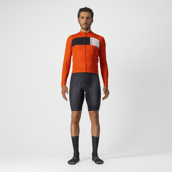 PROLOGO 7 LONG SLEEVE JERSEY 4522024-656 | FIERY RED/LIGHT BLACK-IVORY V-MAILLOT CASTELLI 