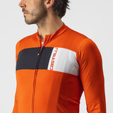 PROLOGO 7 LONG SLEEVE JERSEY 4522024-656 | FIERY RED/LIGHT BLACK-IVORY V-MAILLOT CASTELLI 